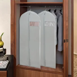 Reusable Folding Garment Suit Cover Custom PEVA Eco Friendly Clothing Plain Garment Bag With clear Window