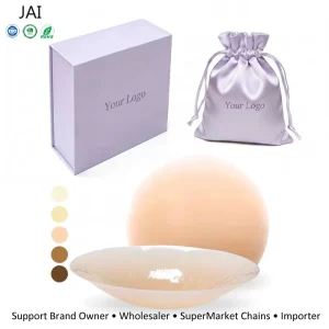 Reusable Nipple Cover Silicone Nude Round Shape 8cm Thin Invisible Adhesive Breast Pasty Custom Box