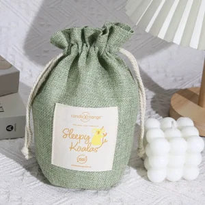 Reusable Round Bottom Jute Pouch for Candle Charge Custom Logo Printed Candle up Gift Packaging Burlap Drawstring Jute Pouch
