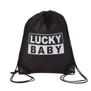Reusable Shoe Packaging Custom Logo Printing Black Backpack Drawstring Non Woven Bag for Gift Promotion