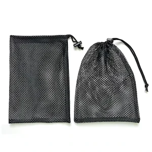 Reusable Storage Packaging Accept Custom Polyester Fiber Mesh Drawstring Bag