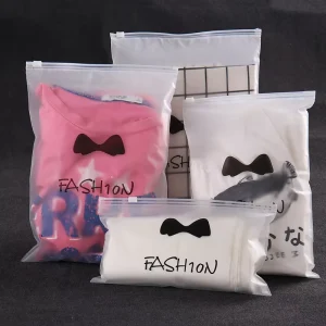 Reusable Waterproof Plastic Zipper Swimwear Bags Custom Print T Shirt Bikini Skirt Dress Packaging Zipper Bag