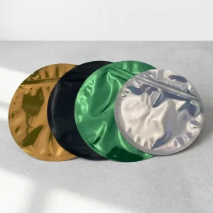 Round Shaped Mylar Bag Circular Smell Proof Pouch With Zipper Heat Seal for Jewelry Sample Candy Small Batch Digital Print
