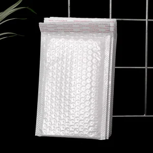 Self Adhesive Express Logistics Strip Envelope Bag Composite Pearlescent Film Bubble Foam Bag for Clothing Apparel Poly Bubble