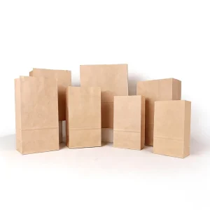 Self Opening Square Bottom Take Away Bags SOS Kraft Paper Bags Custom Logo