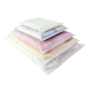 Self Sealing EVA Material Transparent Frosted Zipper PE Plastic Bag Hot Stamping Recycled Materials Thickened Custom Size Silk