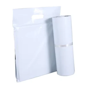 Shipping Bag Factory Custom logo Print White Plastic Waterproof Satchel Courier Mailing Pouch Poly Mailer Bag with Handle