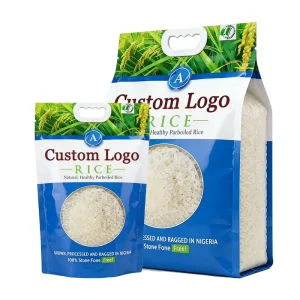Side Gusset Rice Packaging Bags with Handle Recycled 1kg 2kg 5kg 10kg Custom Printing Moisture Proof Stand up Pouch