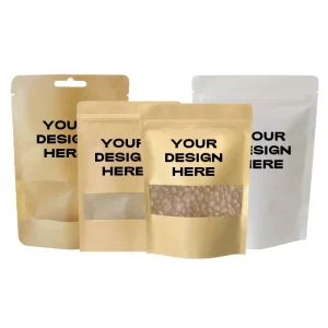 Small Batch Recyclable Kraft Paper Laminated Candle Packaging Bags with Twisted Handles Offset & Digital Printing
