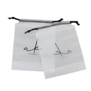 Small Frosted Plastic Poly Drawstring Packaging Bags for Hair
