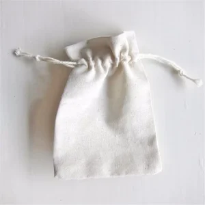 Small Organic Cotton Canvas Drawstring Bag Draw String Dust Bag for Packaging