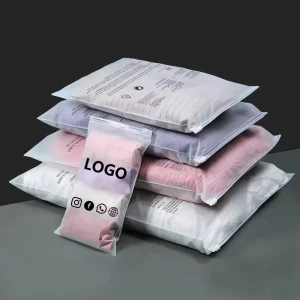 Socks Garment Custom Logo Plastic Frosted Zipper Bag Underwear Plastic Poly Translucent Matte Zip Lock Ziplock Bag for Clothing