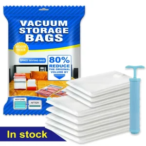 Space Saver Cube Vacuum Compression Storage Bags Plastic Clothes Bag for Cloths and Bedding Closet Organizer