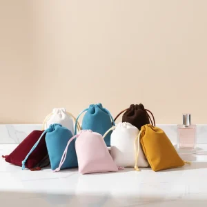 Storage Soft Pouch Packaging Drawstring Velvet Bags for Jewelry Gift