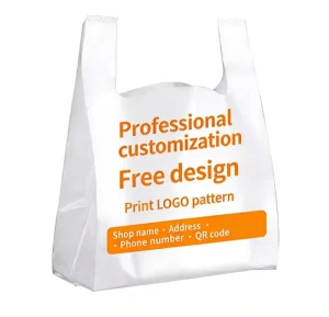 Strong Handle Plastic Bags T Shirt Bags Convenient Shopping Carry Bags Grocery Sacks For Store Packaging
