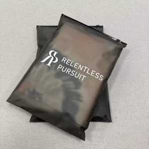 定制印刷徽标可生物降解滑动式自封袋服装T恤包装塑料拉链磨砂袋