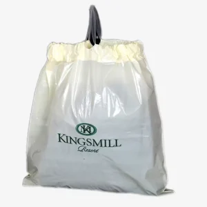 T Shirt Bag Rope Handle Drawstring Shopping Bag Gravure Printing Recycled HDPE Materials Eco Friendly Promotional Reusable