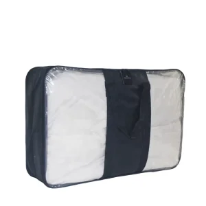 Texpack OEM PEVA Clear PVC PE Non woven Quilt Duvet Blanket Packaging Bag with Handle