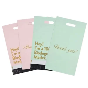 Thank You Handle Poly Mailer STOCK Custom LOGO Biodegradable 10×13 Inch Polymailer Mailing Shipping Packaging Bag with Handle