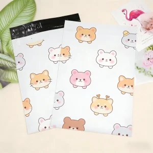 Thank You Poly Mailing Bags Custom Logo Resealable Silk Screen Printed LDPE Plastic Shipping Bags Clothing Packaging Apparel