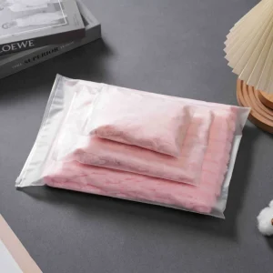 Thickened Tear Resistant Clear Frosted Zip Bag Custom Logo Print Apparel Packaging Plastic Pouch for Clothes Packaging