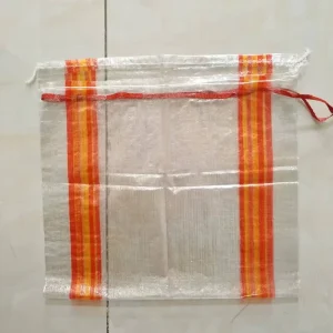 Transparent 15kg 20kg 25kg Woven Bag Drawstring Packaging Sacks Polypropylene Bag PP Woven Sacks