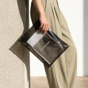 Transparent Black Foldable Durable PE T Shirt Packaging Bag for Business Supermarket Shopping Use Customizable
