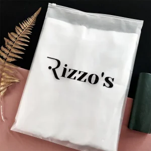 Transparent Clear PE Packaging Bag for Garment Packing Resealable Zipper Printed Clothing Dresses Recycled Materials