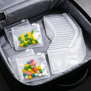 Transparent EVA Zipper Pouch Thick Reusable Self Seal Bag Custom Print Jewelry Gift Cosmetic Medicine Storage Packaging Bag