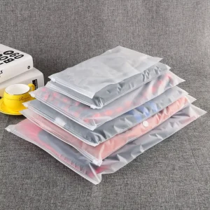 100pcs Clothing Packaging Bags for Shipping Plastic Frosted Zipper Apparel Bags for Travel Storage and Small Businesses