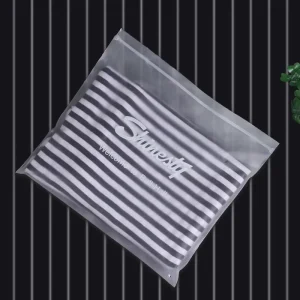 Transparent Garment Clothing Zipper Bag Printed Frosted Zipper Bag for Clothes Socks Panties Packaging