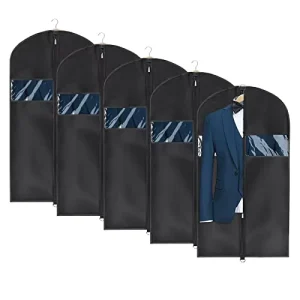 Transparent Large Capacity Reusable Dustproof Garment Bag with Zipper for Suit Storage and Custom Logo