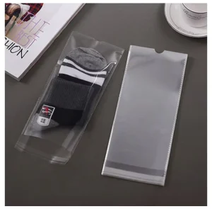 Transparent OPP Plastic Self Seal Resealable Shoes Packaging Bags with U Hole for Boys and Girls