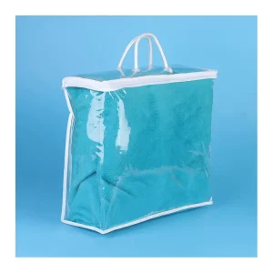 Transparent PVC Bedding Plastic Quilt Blanket Packaging Bag with Handle and Zipper
