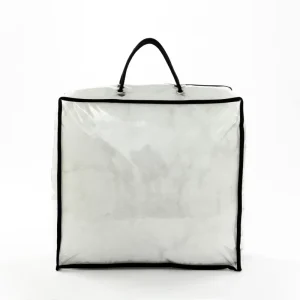 Transparent PVC Plastic Zipper Bags for Pillow Quilt Packaging Bags with Handle