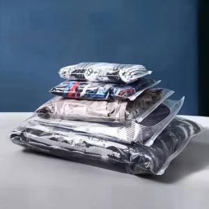Transparent Recyclable Clothing Shoes Packaging PE Zipper Bag Resealable Plastic Chain Pocket clear Self-sealing Zip Lock Bags