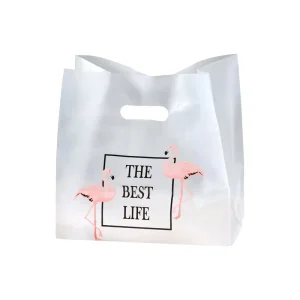 Transparent Shopping Plastic Hand Bags Clothing Gift Cartoon Printed Packaging Bag Takeaway Bag for Bakery