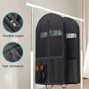 Transparent Window Non Woven Dress Cover Dust Bag Waterproof and Moisture Proof for Leather Suits Garments Made of Cloth Nylon