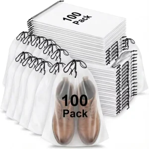 Travel Shoe Bags Waterproof Clear Shoe Storage Bags with Drawstring Large Portable Shoe Organizer for Packing Travel Essentials
