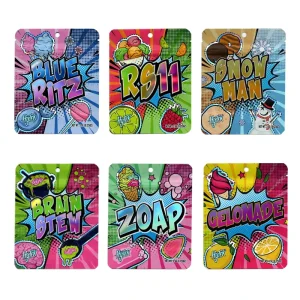 UV Printed Resealable Mini Small 1g Zipper Lay Flat Pouch 3 Side Seal Ziplock Mylar Bags for Gummies Edibles