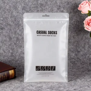 Underwear Socks Shoes Packaging Bags LOGO Printed Waterproof Ziplock Plastic Frosted Clothing Packaging Custom Clear Zipper Bags