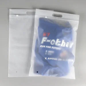 UniOne Eco Friendly Self adhesive Resealable Clothes Sweater Shirt Packaging Frosted Plastic Ziplock Bag with Handle