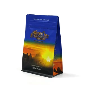 哑光 VMPET 塑料平底袋凹版印刷拉链咖啡豆包装袋 340 克（12 盎司）定制设计