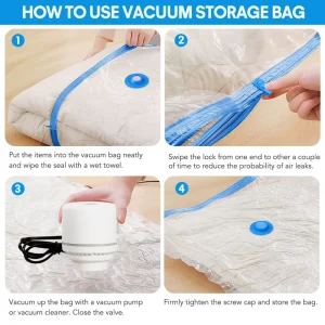 Vacuum Seal Your Journey Electric Pump and Nylon Storage Bags Combo Protect Clothes From Moisture Dust and Wrinkles