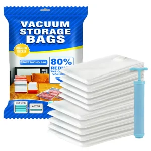 Vacuum Storage Bags Heavy Duty Eco-Friendly Dustproof Airtight Compression Storage for Wardrobe Use 5PCS PA+PE Material