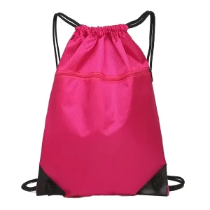 Waterproof 600D Polyester Sport Drawstring Gym Backpack Sporty Shopping Bag with Durable Drawstring Closure