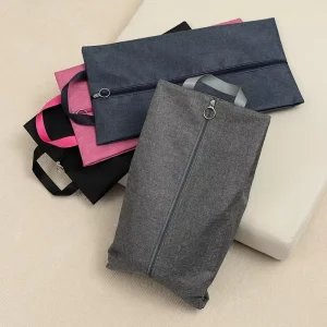 Waterproof Polyester Sports Shoe Packaging Bag Accessories Logo Waterproof Zipper Travel Shoe Storage Bags