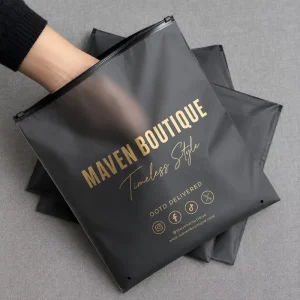 Waterproof Ziplock Clothes Bags With Matte Surface And Logo Print For Apparel Order Fulfillment OEM Accepted