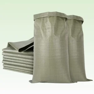 Wear resistant Sage Green PP Woven Bags Customizable Waterproof Garbage Packaging Agriculture Use Offset Printing Heat Sealing