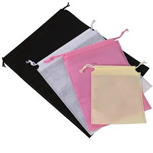 Wfb2028 20*28cm Logo Accept Reusable Drawstring Non Woven Gift Craft Storage Pocket Packaging Bag